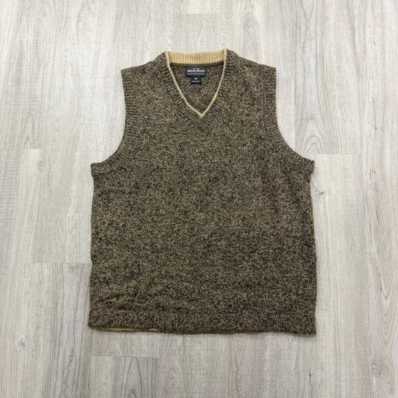Woolrich Sweater Vest Men's Medium Olive Heather Knit Pullover Grandpa Wool - Picture 1 of 9